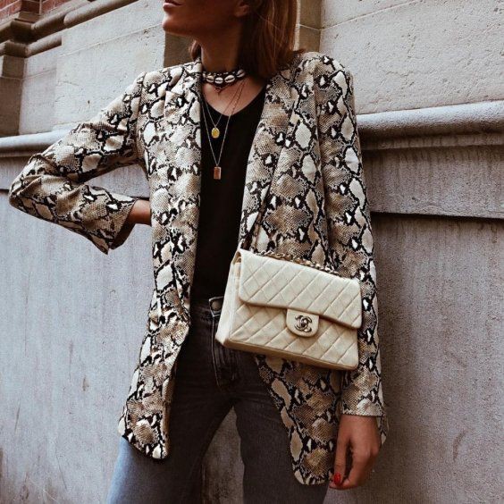 Snake print blazer outfit, Suit jacket: Suit jacket,  Casual Outfits,  Hot Fashion  