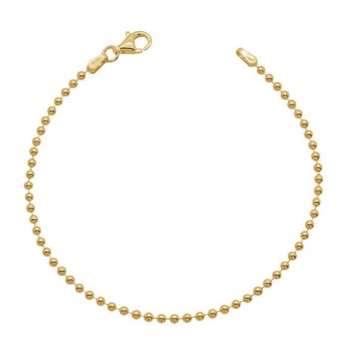 Yellow Gold Plated Sterling Silver 2mm Ball Bead Link Bracelet £15.50: Sterling Silver Bracelet,  Ball Bead Link Bracelet,  bracelet  