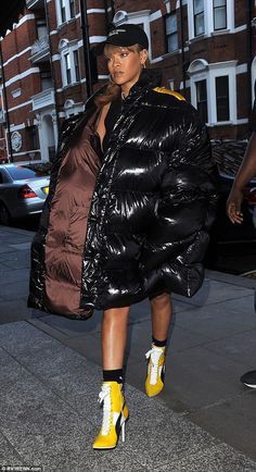 Fashion ideas for rihanna winter jacket, Down jacket: winter outfits,  Flight jacket,  Down jacket,  Down feather,  down coat,  Rihanna Style  