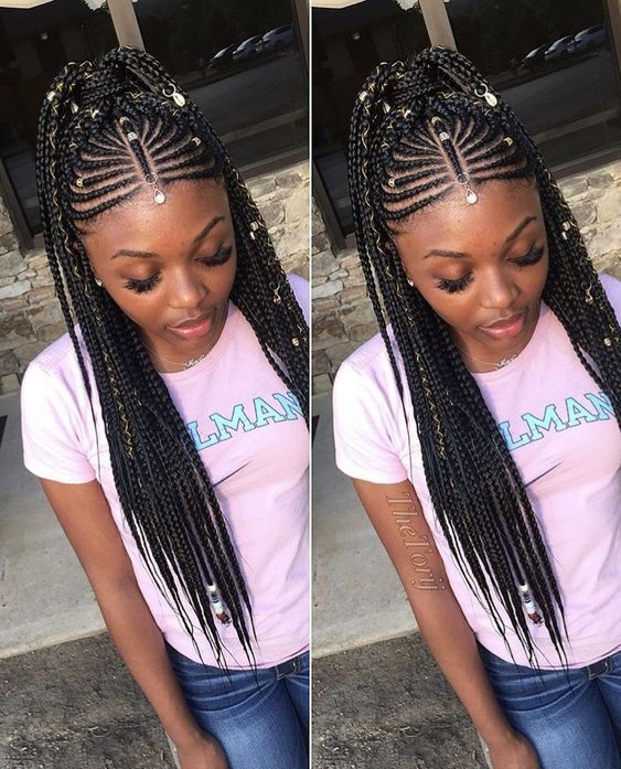 Weave braided hairstyles for black girls Fulani Braids