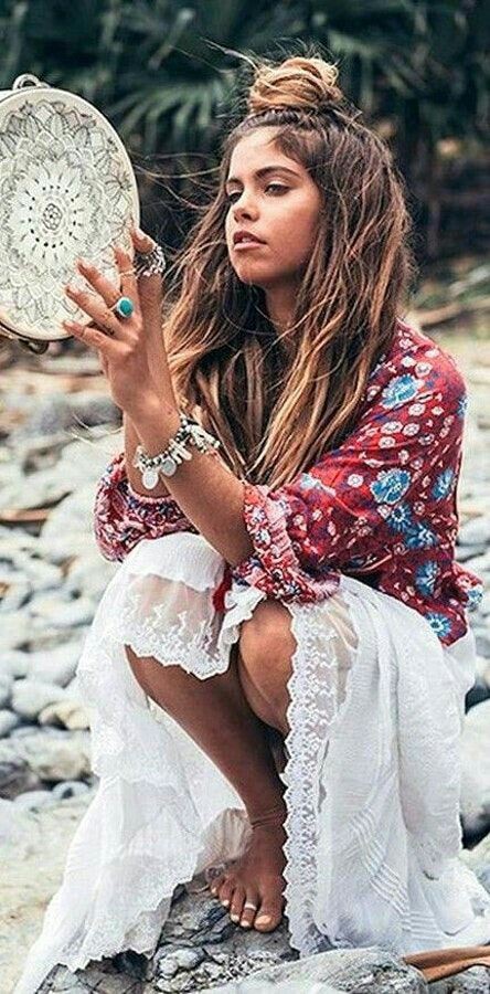 Summer hippie outfit female, Bohemian style: Bohemian style,  Hairstyle Ideas  
