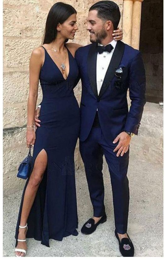 Navy blue prom dresses, Evening gown: Backless dress,  Evening gown,  Bridesmaid dress,  Navy blue,  couple outfits,  Formal wear,  Prom Suit  
