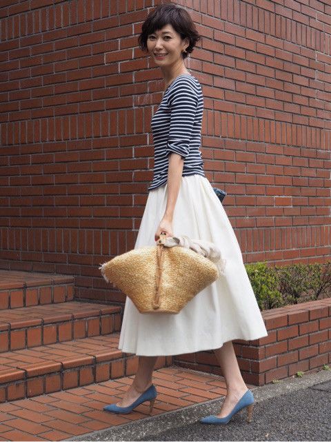 Outfit With Midi Skirt, Maki Tamaru: Midi Skirt Outfit,  Midi Skirt  