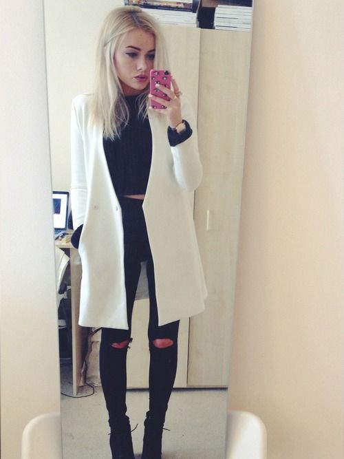 Outfits tumblr con sacos largos | Outfits With Suede Trench Coats ...