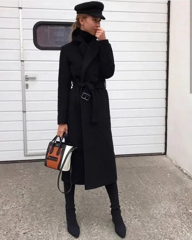 Midi Dress Black Dress Ideas For Funeral: winter outfits,  Outfit Ideas,  Fashion week,  Street Style,  Funeral Dress  