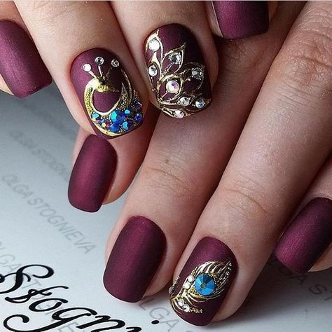 Peacock nail art designs 2019, Nail art: Nail Polish,  Nail art  