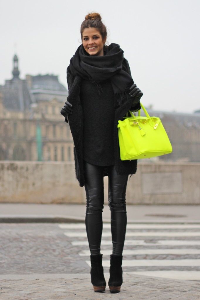 All black winter style, Winter clothing: winter outfits,  Polo neck,  Boot Outfits,  Fashion accessory,  Legging Outfits,  Street Style  