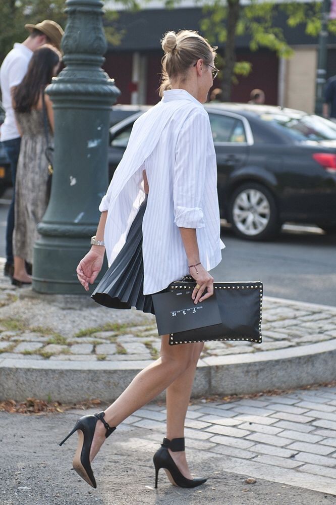 Bare Back Outfits, Street fashion, High-heeled shoe: High-Heeled Shoe,  shirts,  high heels,  Street Style,  Bare Back Dresses  