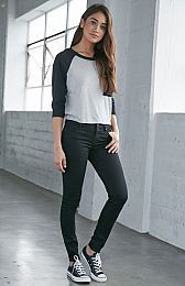 Bullhead black mid rise skinniest jeans: Slim-Fit Pants,  Low-Rise Pants,  Skinny Women Outfits  