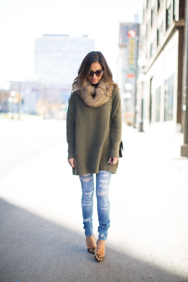 Tunic sweater outfit ideas, Polo neck | Light Denim Jacket Outfit ...