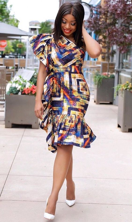 Ankara dress for wedding guest: Wedding dress,  African Dresses,  Bridesmaid dress,  Aso ebi,  Short Dresses  