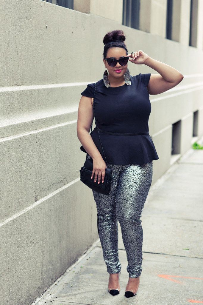 Plus size sequin pants, Plus-size clothing: Plus size outfit,  Sequin Pants  