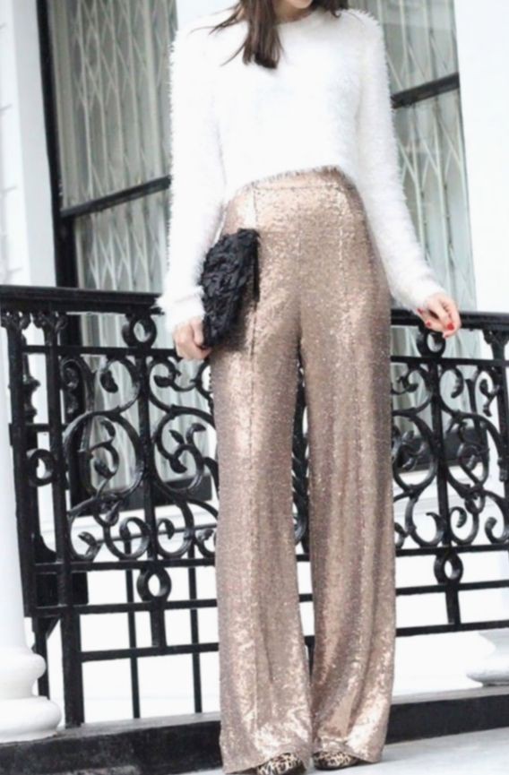 Pants new years eve Party: Crop top,  Slim-Fit Pants,  party outfits,  Casual Outfits  