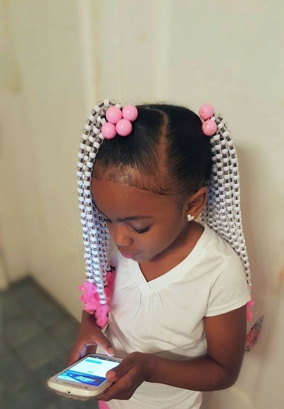 Little black girl hairstyles, Black hair | Box Braids Hairstyles Kids ...