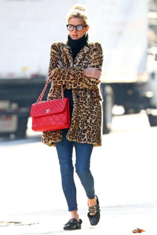 Nicky hilton rothschild street style chanel bags: fashion model,  Animal print,  New York,  Street Style,  Jacket Outfits  