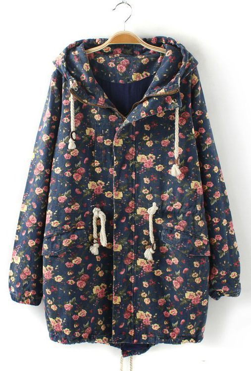 Printed Hooded Coats For Ladies: winter outfits  