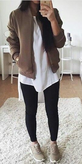 Wonderbaarlijk praktijk Begrafenis Outfit designs for khaki sneakers outfit, Casual wear | Bomber Jacket Outfit  | Casual wear, Flight jacket, Jacket Outfits