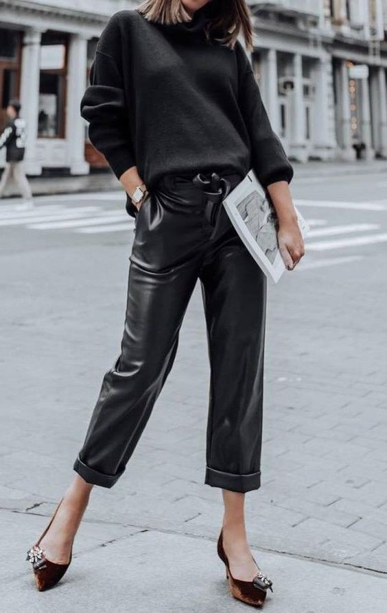 90 Chic Leather Pants Outfits 2023 What To Wear With Leather Pants To  Style The Latest Trend  Girl Shares Tips