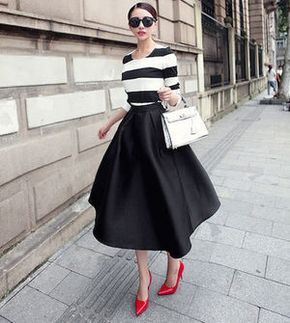 Outfit With Midi Skirt, Peter Pan collar, pleated skirt: Pleated Skirt,  Karen Walker,  Midi Skirt Outfit  