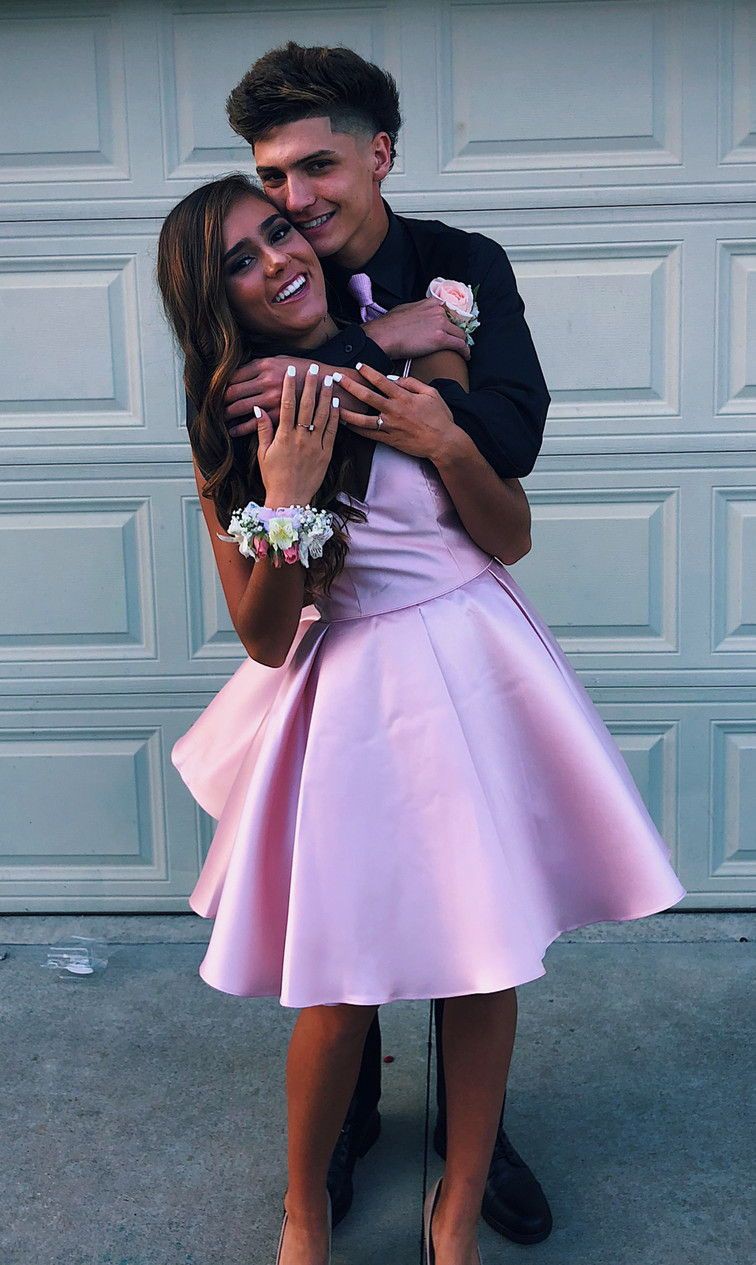 Lovely fashion for pink homecoming couples, Cocktail dress: Cocktail Dresses,  Sheath dress,  couple outfits  
