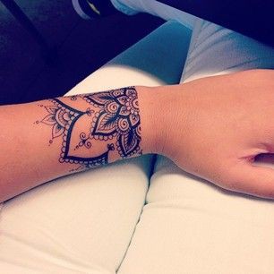 Mandala wrist cuff tattoo, Sleeve tattoo: Sleeve tattoo,  Tattoo Ideas,  Temporary Tattoo  