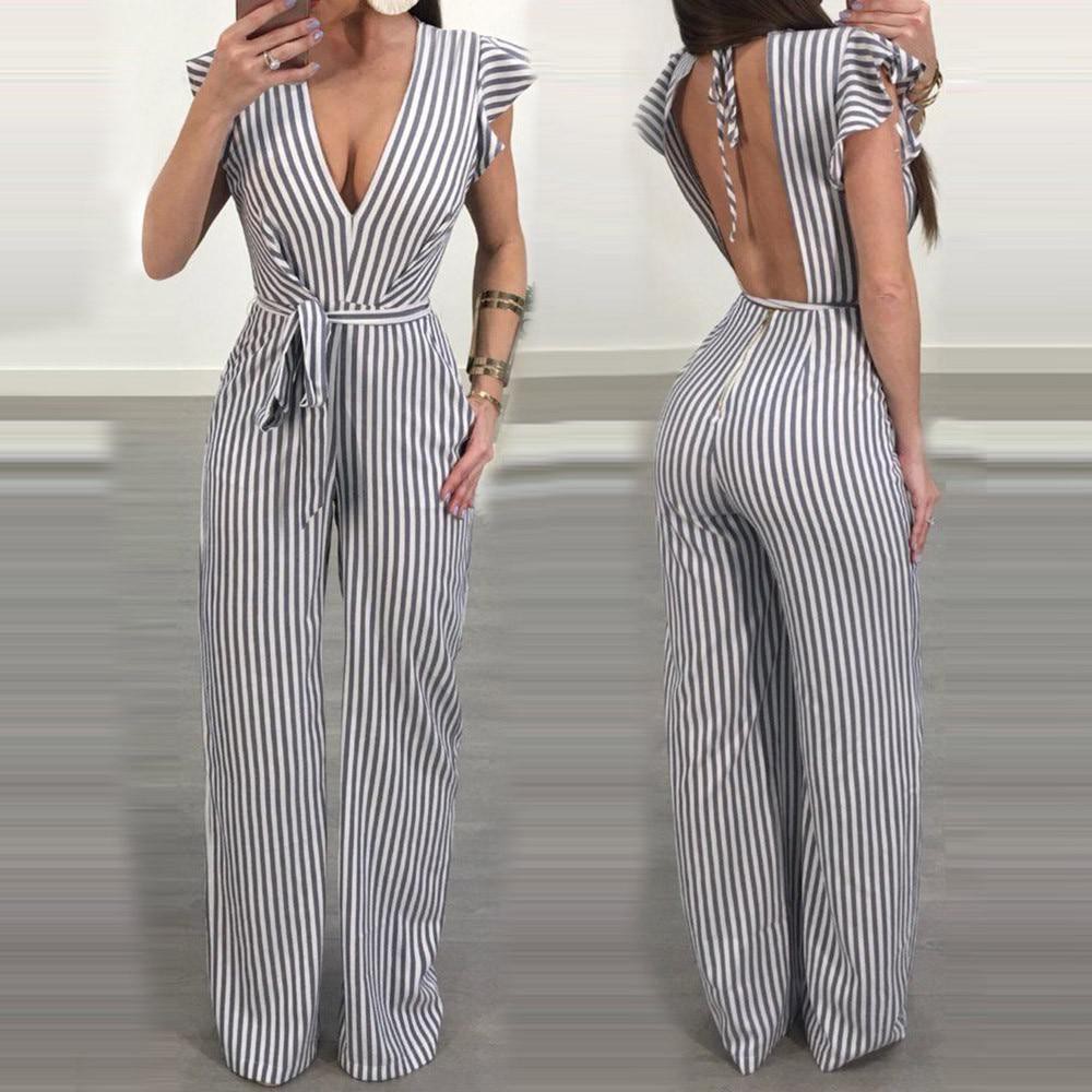 Hot girl striped jumpsuit, Romper suit: Romper suit,  Sleeveless shirt,  Pant Outfits,  Jumpsuits Rompers  