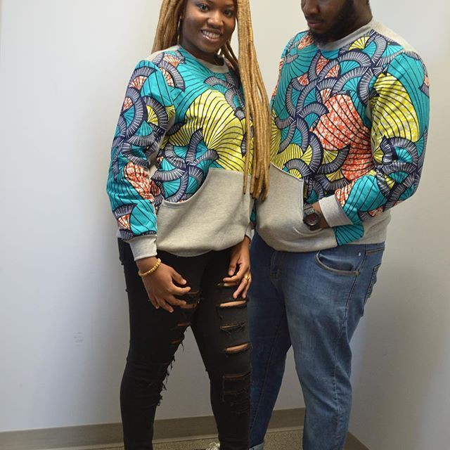Inspirational outfits for ankara sweater, African wax prints: African Dresses,  Casual Outfits,  Matching Couple Outfits  