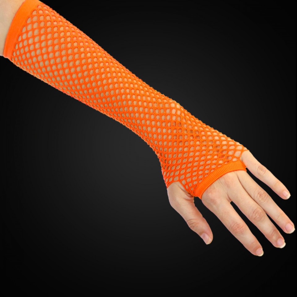 Glow In The Dark Fishnet Gloves: Glowing Fishnet Outfit,  Glow In Dark,  Glow In Night  