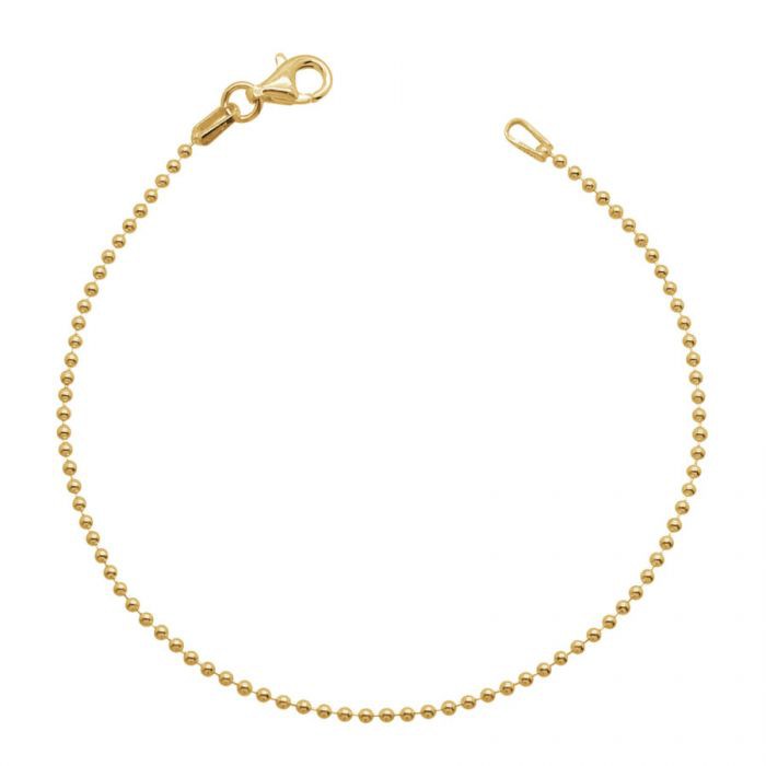 Yellow Gold Plated Sterling Silver 1.5mm Ball Bead Link Bracelet £13.00: Sterling Silver Bracelet,  bracelet  