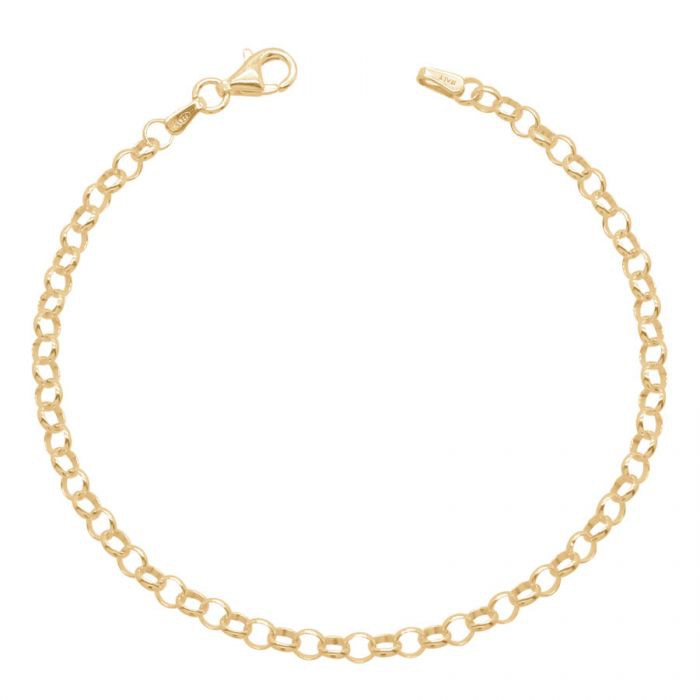 Yellow Gold Plated Sterling Silver 3.4mm Belcher Link Bracelet £16.00: bracelet  