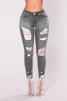 Nervous Around You Jeans - Grey Wash