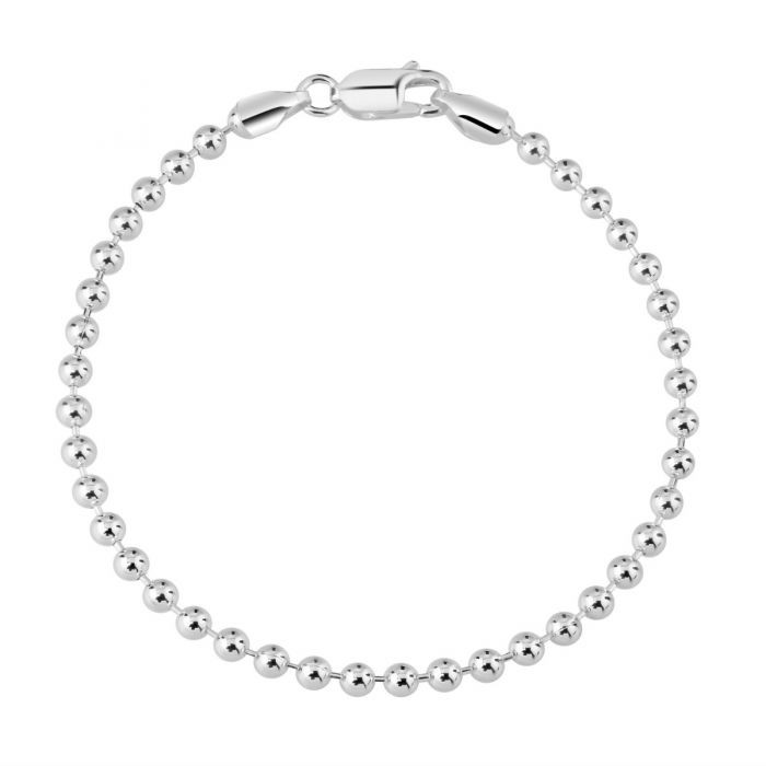 Sterling Silver 3mm Ball Bead Link Bracelet £12.00: Sterling Silver Bracelet,  bracelet  