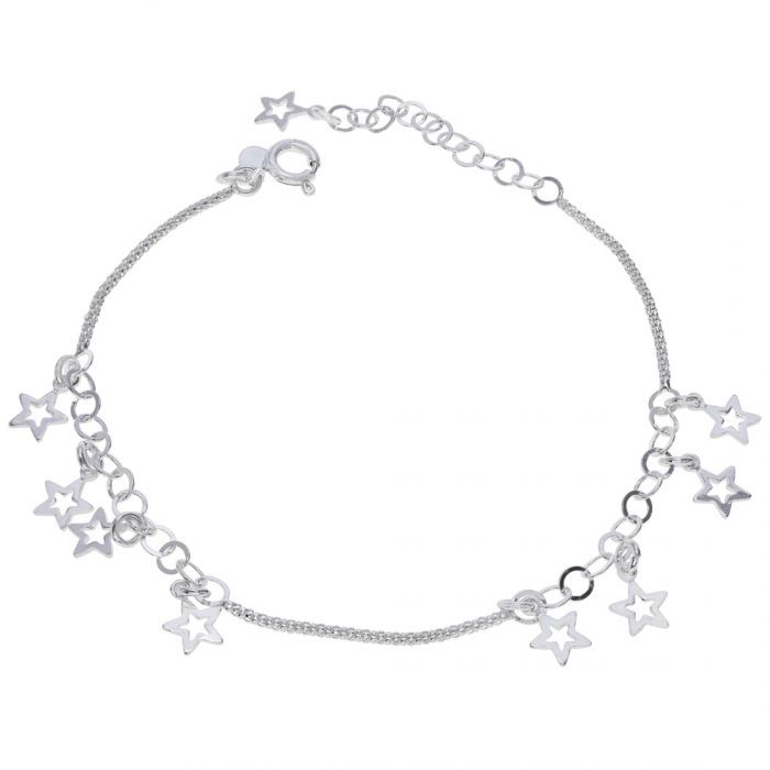 Sterling Silver Popcorn Star Charm Extendable Bracelet £15.00: Sterling Silver Bracelet,  bracelet  