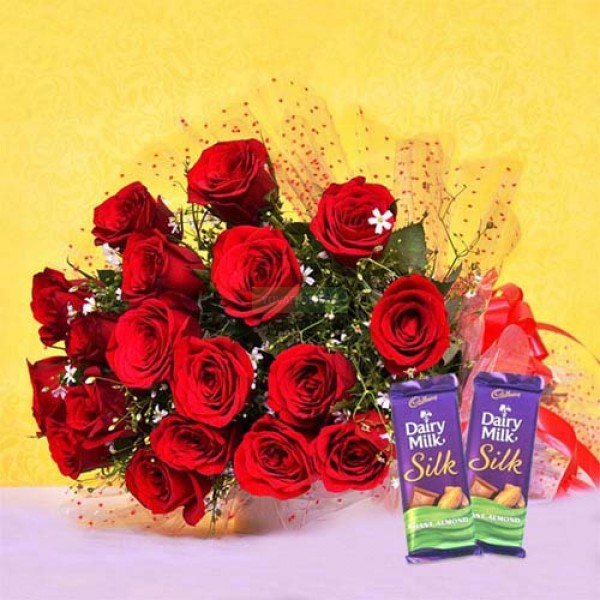 Red Blooms With Chocolaty Treats