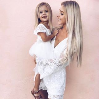 They are looking so cute in white lace outfit!: Plaid Blazer Work Outfit,  Trendy Plaid Blazer,  Mommy And Daughter Dresses,  Parent And Child Outfits,  Trendy Mom And Daughter Outfit,  Mom And Kids Matching Outfit  