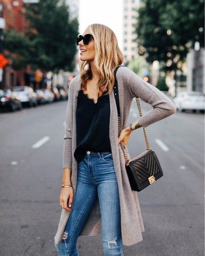 Outfits With Long Cardigan | Outfits With Long Cardigan | Jean jacket ...