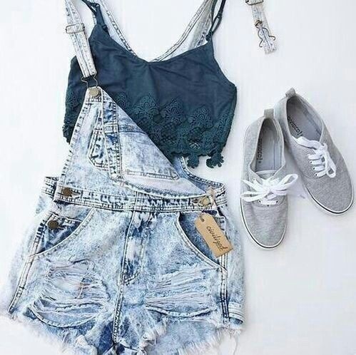 Girly and cute ideas for bralette overall, Crop top: Romper suit,  Crop top,  Casual Outfits,  Overalls Shorts Outfits,  Bralette Outfits  