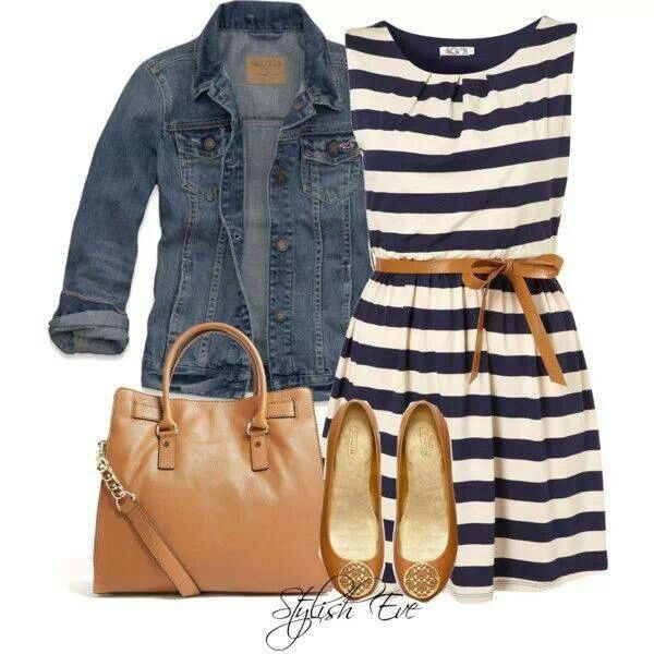 Trendy ideas for sailor stripe dress, Wal G | Denim Vest Outfit Ideas ...