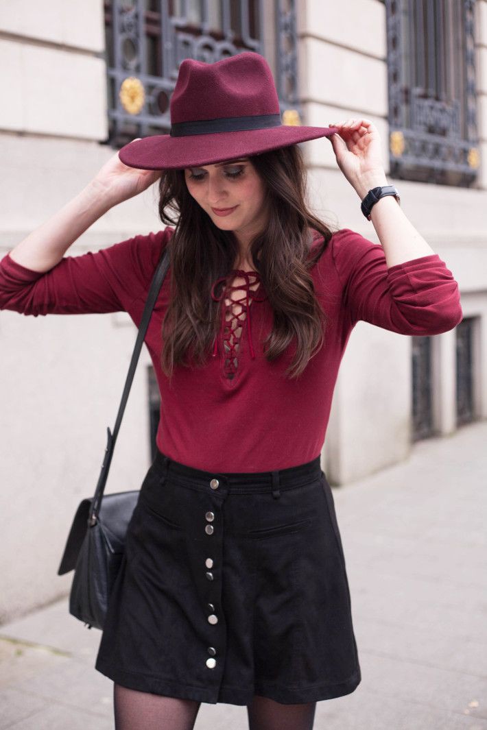 Impressive designs for burgundy hat outfit, Dress shirt | Buttoned Skirt  Outfits | Casual wear, Crop top, Dress shirt