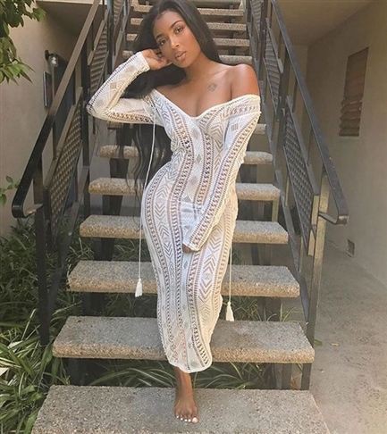 White net long sleeves cover up maxi dress: Romper suit,  Maxi dress,  instafashion,  Casual Outfits,  Slim Women  