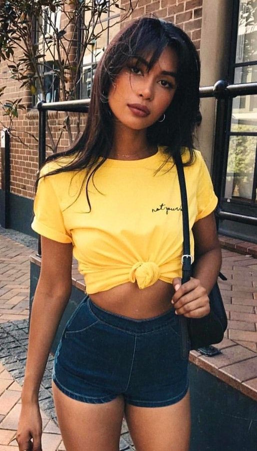 Trendy Outfits To Look Stylish, Crop top, Crew neck: Crop top,  Sleeveless shirt,  Crew neck,  Trendy Outfits,  Casual Outfits  