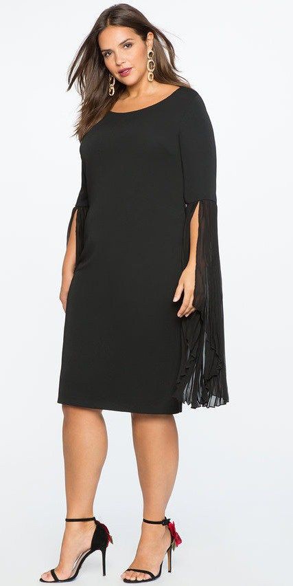 33 Plus Size Wedding Guest Dresses with Sleeves - Alexa Webb Lovely Cocktail Dress For Plus Size Women: Plus size outfit,  Cocktail Dresses,  Cocktail Plus-Size Dress,  Plus Size Party Outfits,  Plus Size Cocktail Attire  