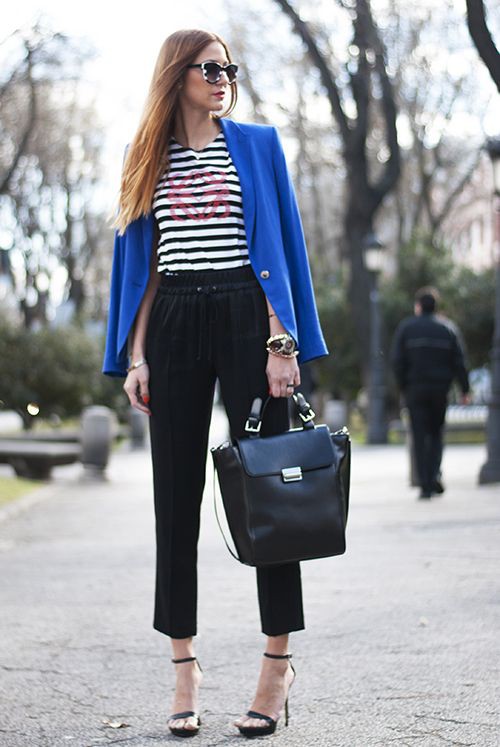 Blue and black outfit, Royal blue: Navy blue,  Royal blue,  Cobalt blue,  Blazer Outfit  