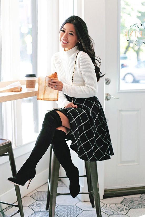 Marriage best ideas for winter skirts, Over-the-knee boot: winter outfits,  Polo neck,  Over-The-Knee Boot,  Pencil skirt,  Trendy Outfits,  Casual Outfits  