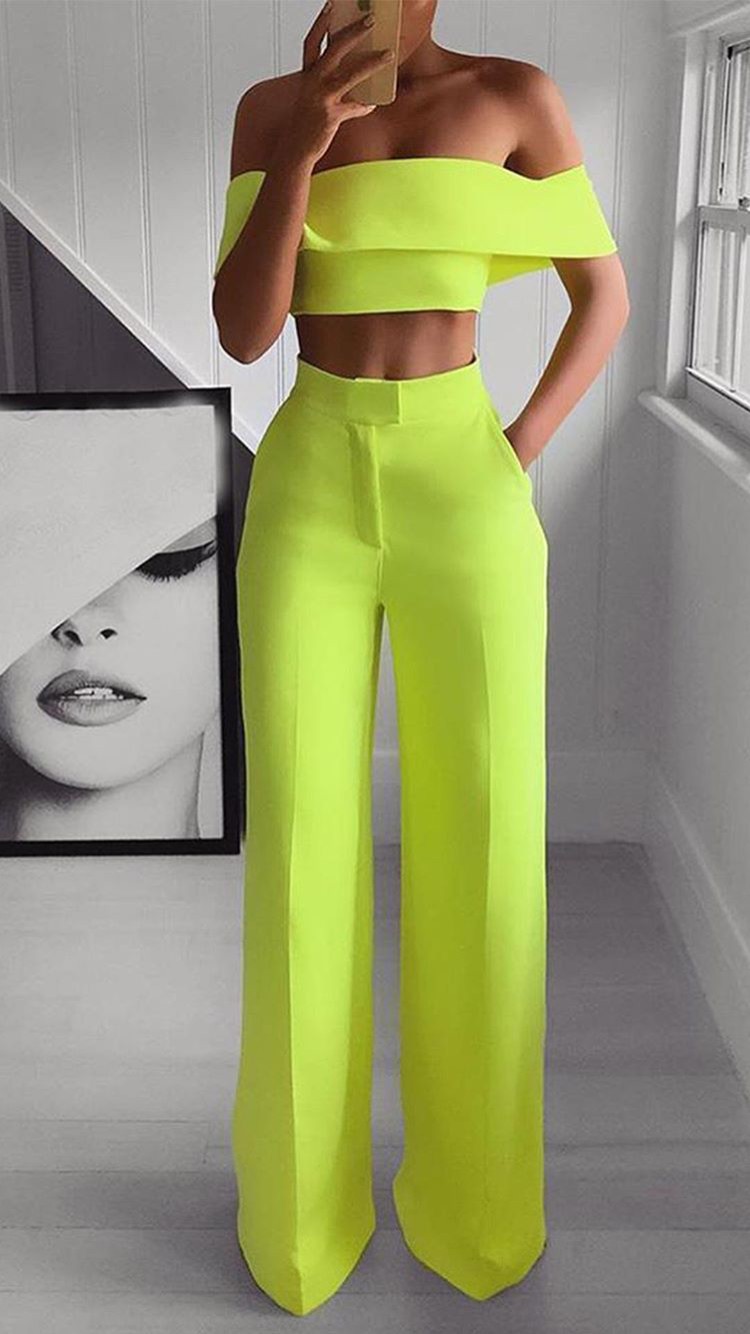 High waist pants with crop top: Crop top,  Sleeveless shirt,  Trendy Outfits  