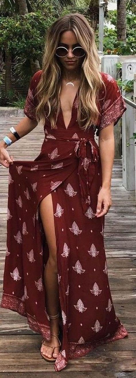 Street style maxi slit dress | Outfits With Kimono | Casual wear, kimono  outfits, Maxi dress