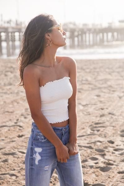 Chilling ideas Tube top, Crop top: Crop top,  Sleeveless shirt,  Tube top,  Strapless dress,  Casual Outfits,  Tube Tops Outfit  
