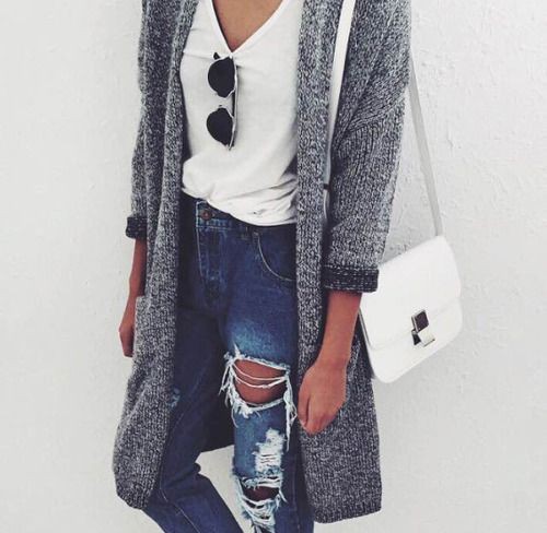 Perfect & stylish grey cardigan, Raglan sleeve: Slim-Fit Pants,  Raglan sleeve,  Casual Outfits,  Long Cardigan Outfits,  Cardigan  