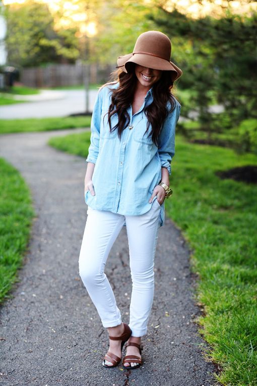 Ideas about great combinacion jean, Casual wear: shirts,  Maxi dress,  Casual Outfits,  White Denim Outfits  