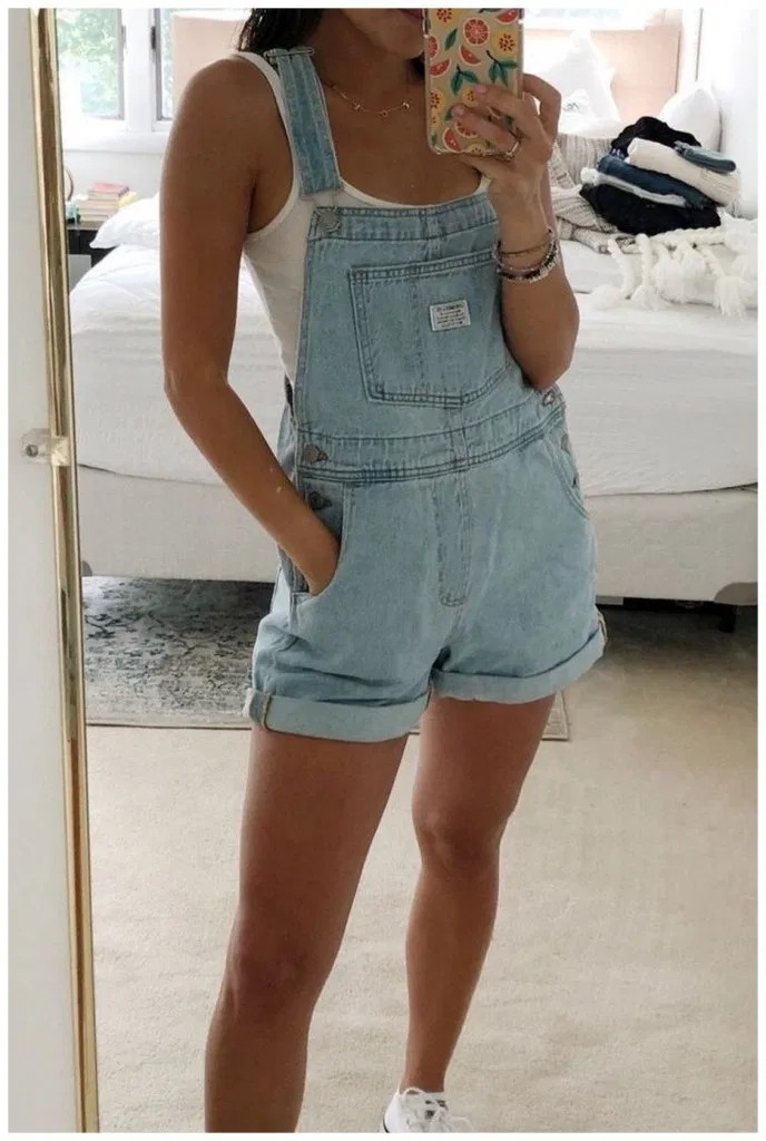 dungaree dress with crop top